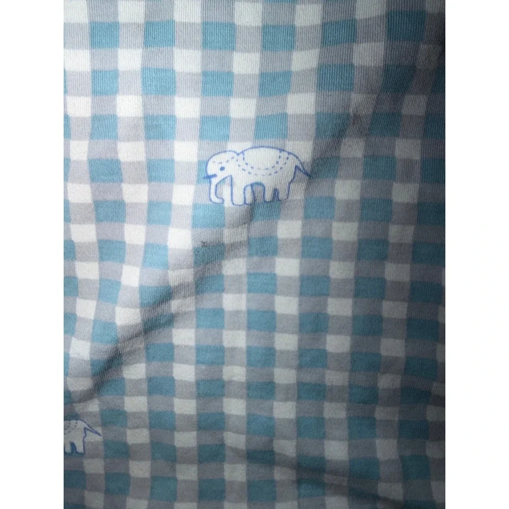 Roller Rabbit Kids Blue Gingham Hathi Elephant Pima Cotton Pajama Set 6 AS IS